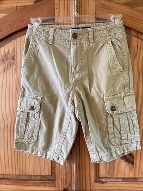Men's American Eagle Extreme Flex Longer Length tan cargo shorts size 28